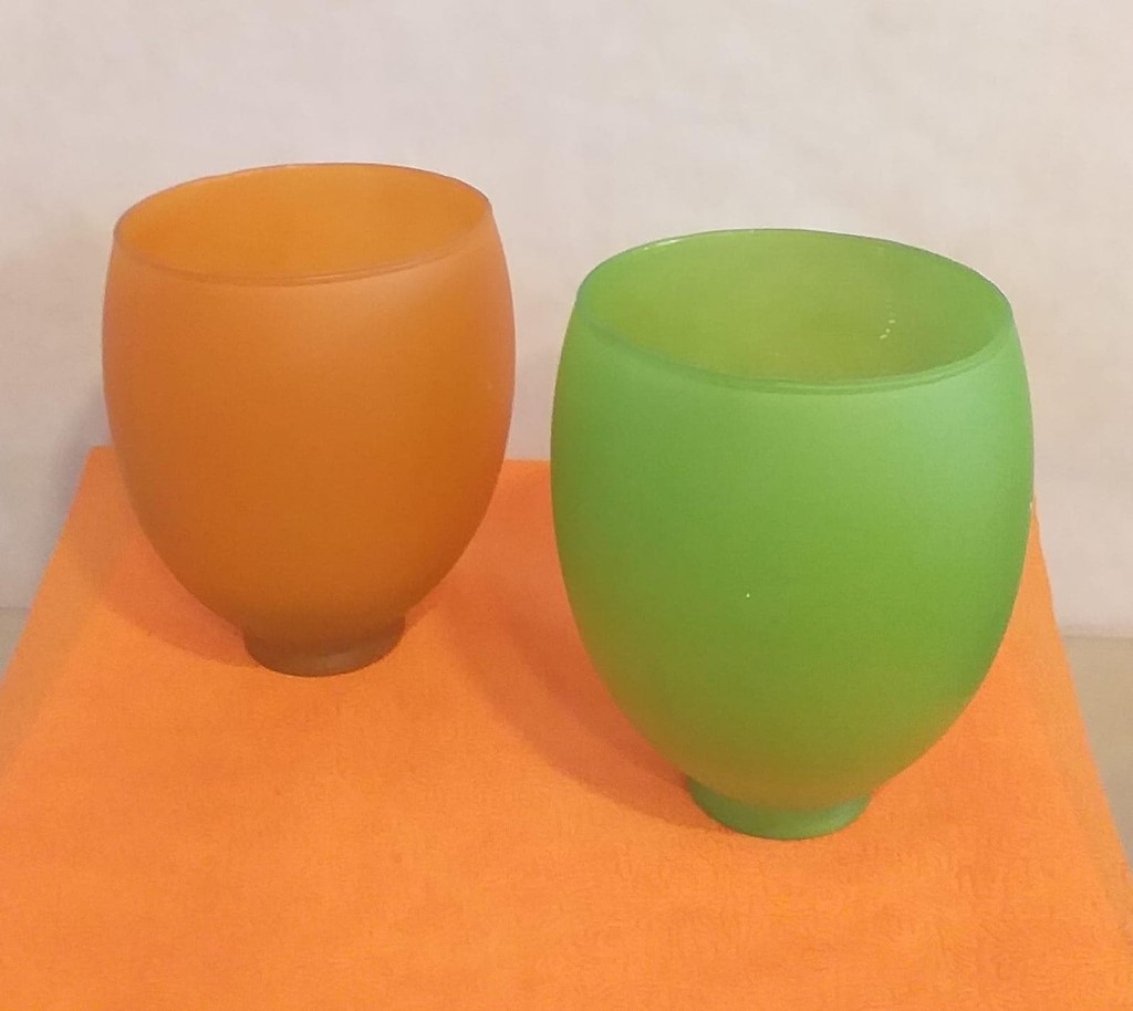 Foto 1 MACETA CRISTAL NARANJA O VERDE