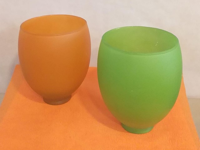 MACETA CRISTAL NARANJA O VERDE