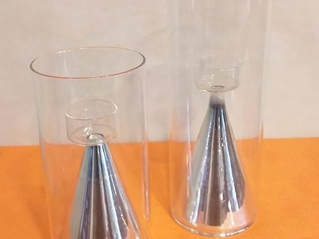 PORTAVELA CRISTAL Y PLATA